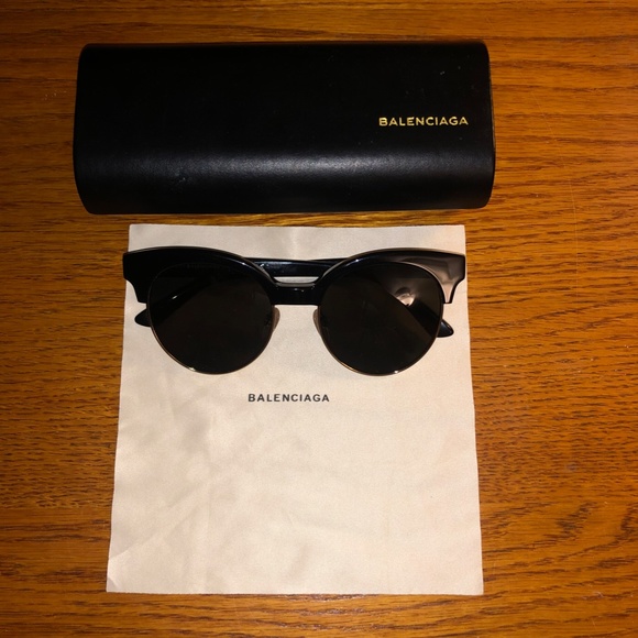 BALENCIAGA Round 51mm Sunglasses BA128 05A - Picture 4 of 10
